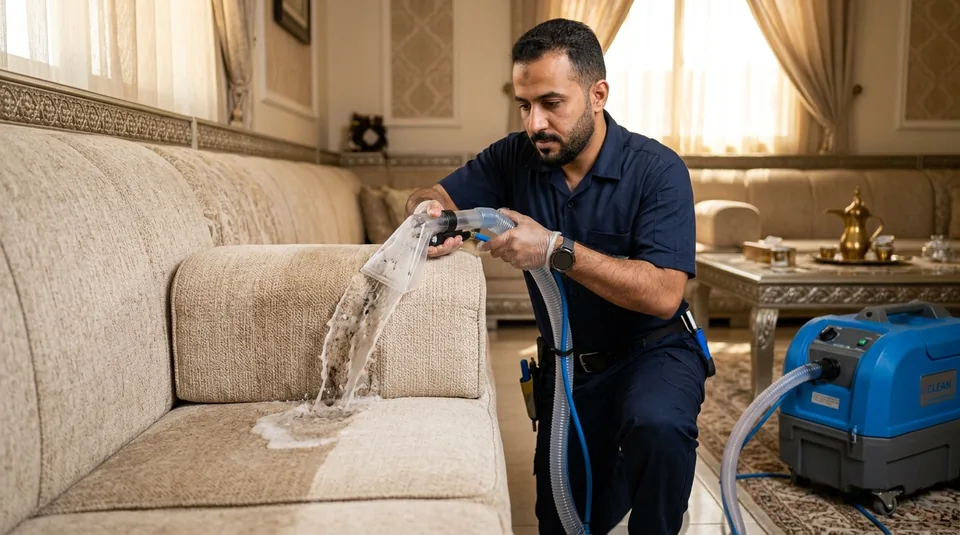 العناية بالمجالس والأقمشة الفاتحة